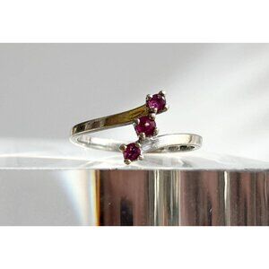 Natural Amethyst Gemstone 925 Sterling Silver Vintage Ring - sz 3.75